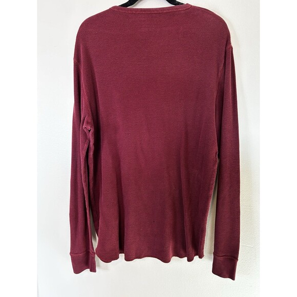 American Eagle Long Sleeve Shirt Maroon 100% Cotton Men's XLT - Picture 2 of 10